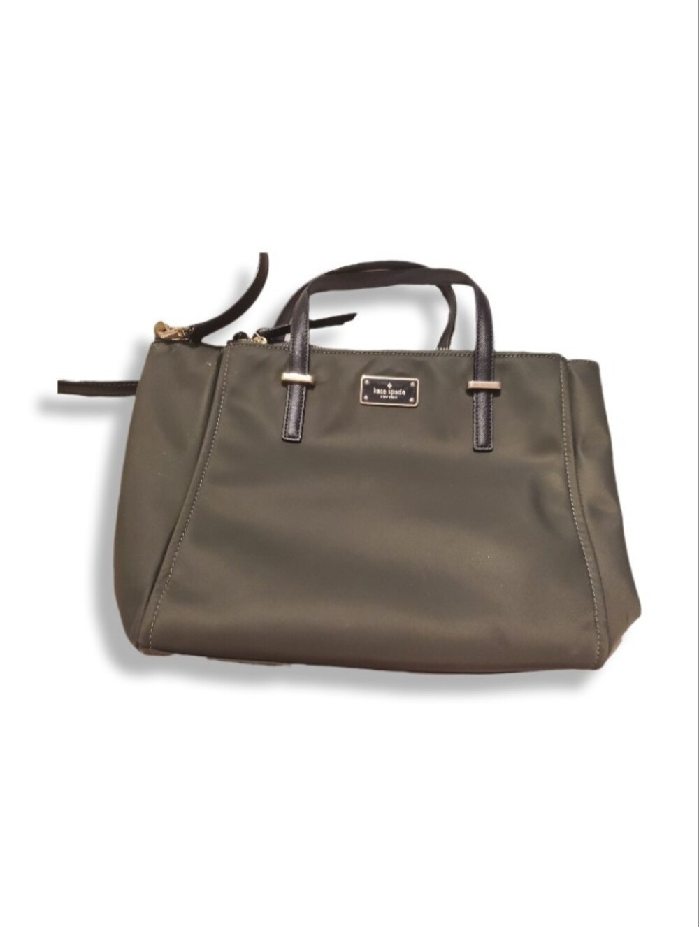 kate spade Olive Green Nylon Tote with Black Trim - Picture 10 of 16